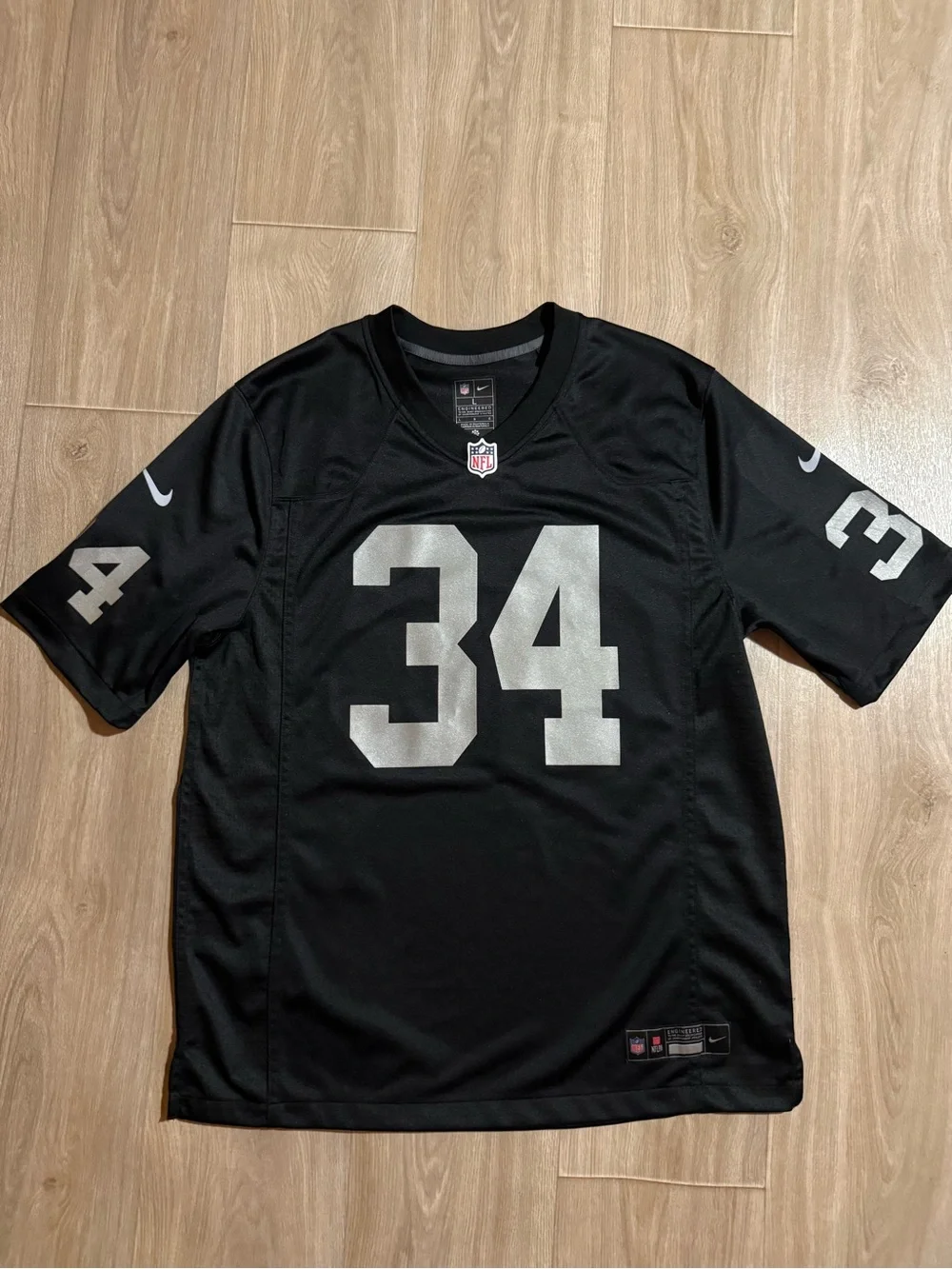 Bo Jackson #34 Raiders Nike NFL Jersey Men’s Large Black Silver